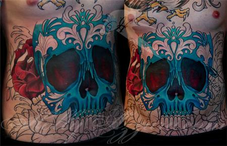 Holly Azzara - Skull And Roses Cover Up In Progress